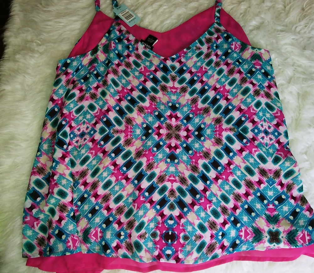 torrid multi print chiffon tank